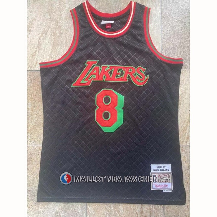 Maillot Los Angeles Lakers Kobe Bryant NO 8 Mitchell & Ness 1996-97 Noir